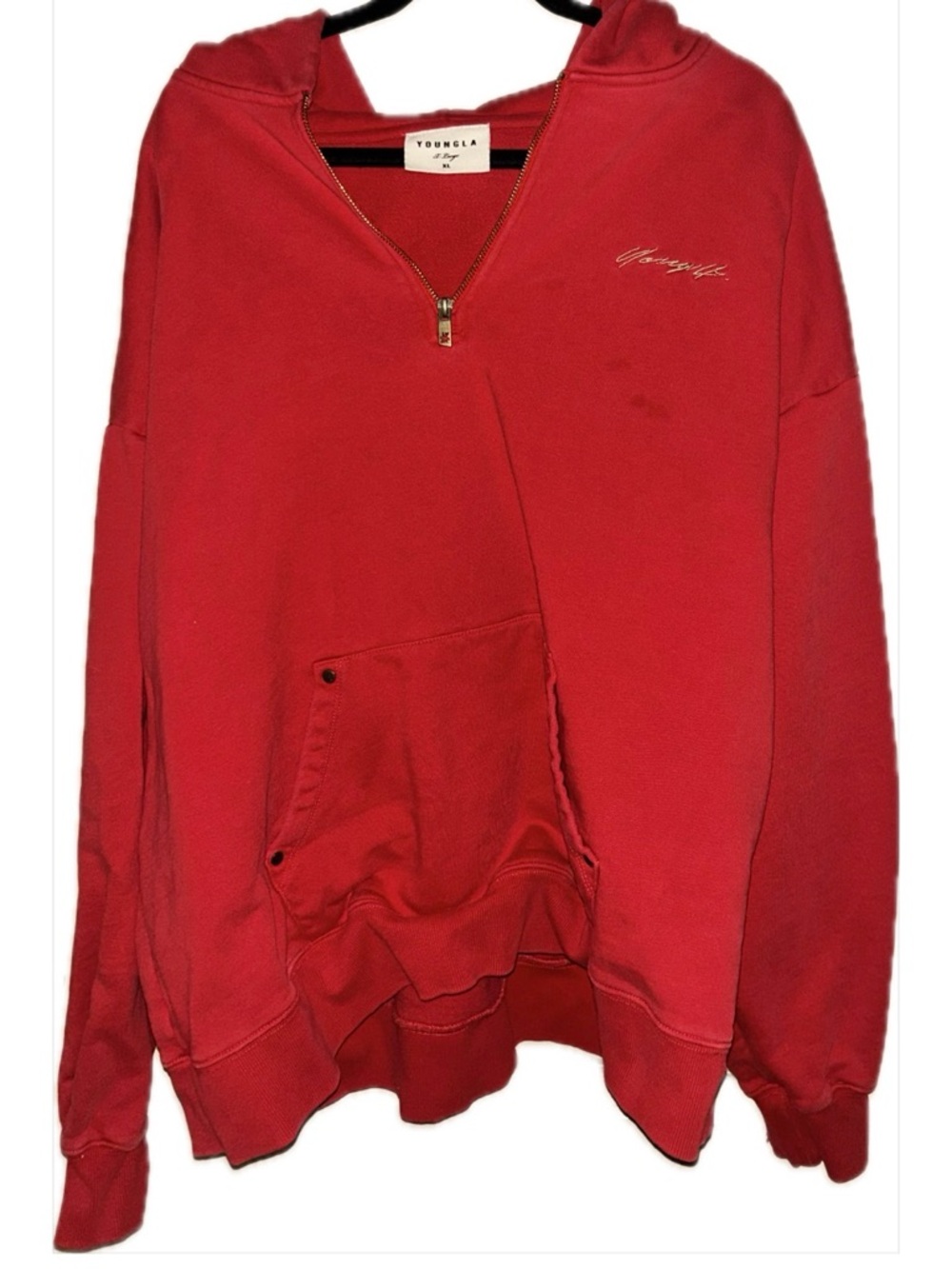 YoungLA Scarlet Half-Zip Pullover Hoodie